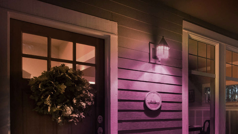 Pink porch light