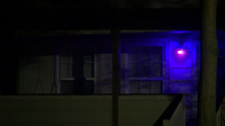 Porch with purple light