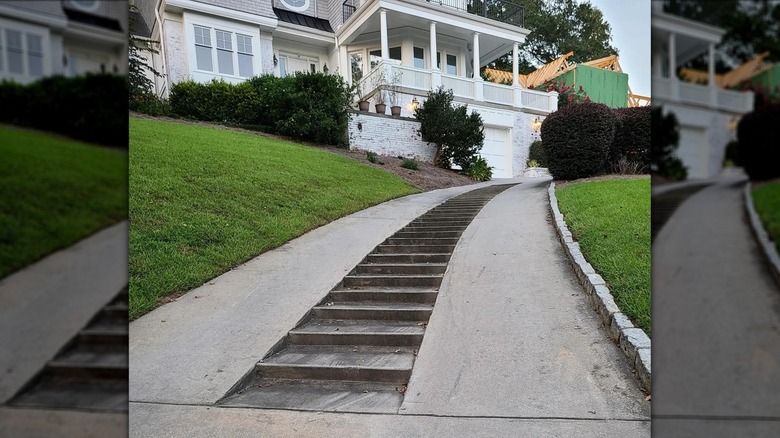 Driveway with stairs