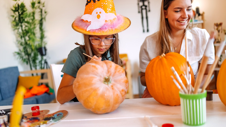 Painting pumpkins