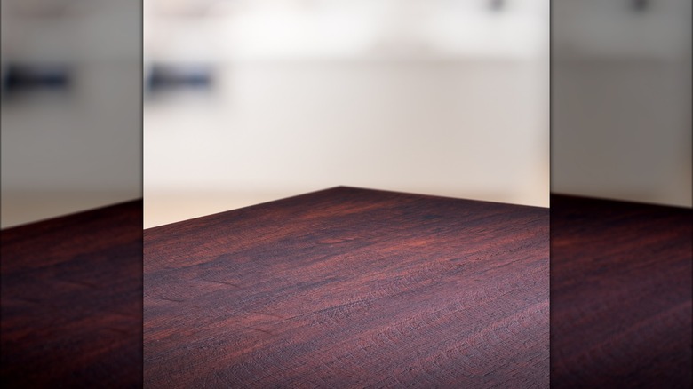 reddish purple wood countertop