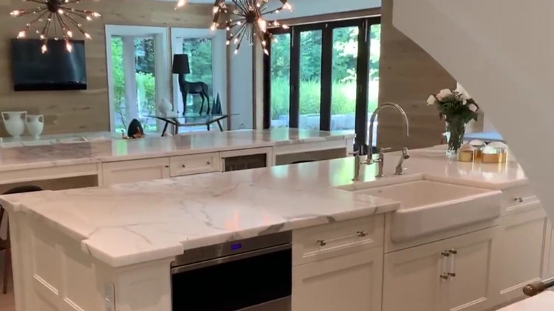 Marble islands in kitchen 