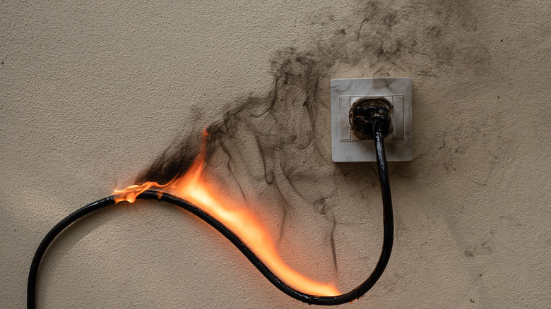 Electrical socket causing fire
