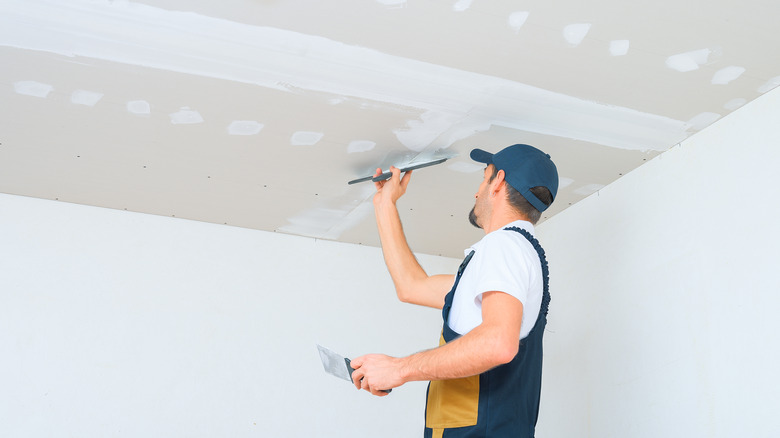 Man renovating room