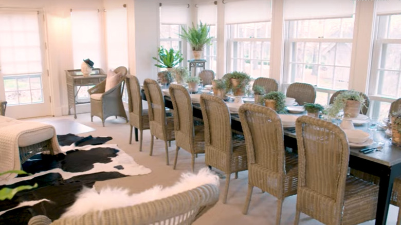Dining room set for dinner party