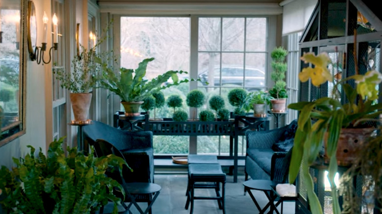 Newly porch room with plants