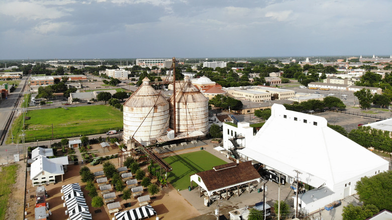 Waco, Texas silos aerial view