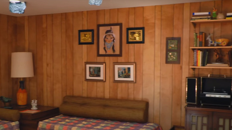 wood paneling in room