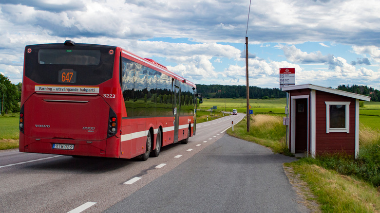 bus stop in Sweden