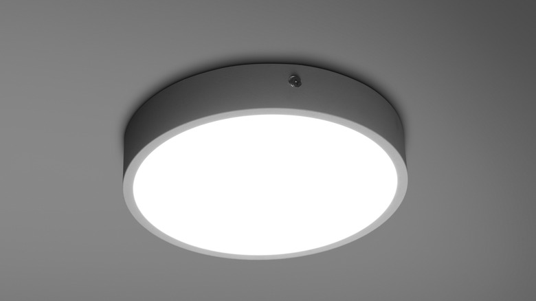 LED light glowing on ceiling