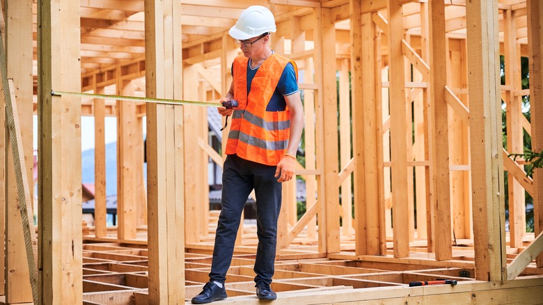 Measuring framed house walls