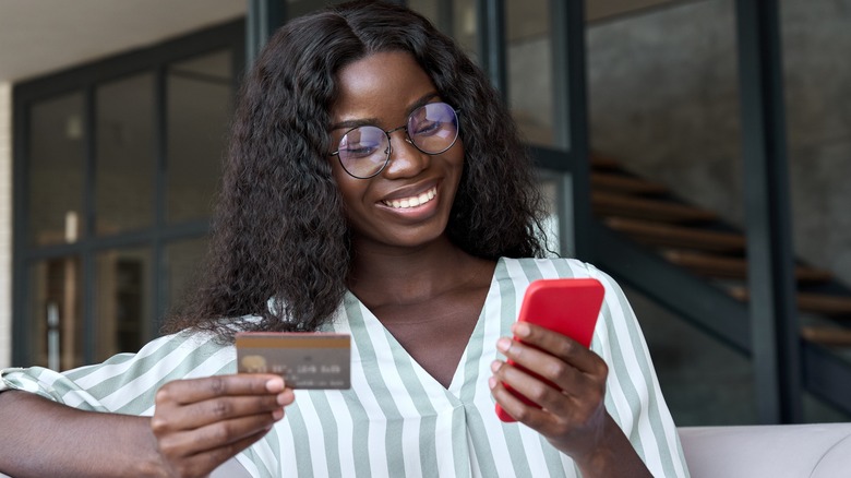 woman monitoring spending