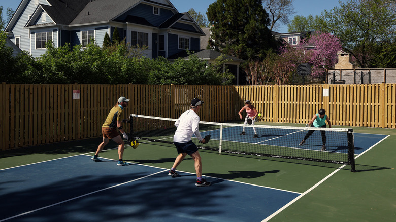 playing in backyard