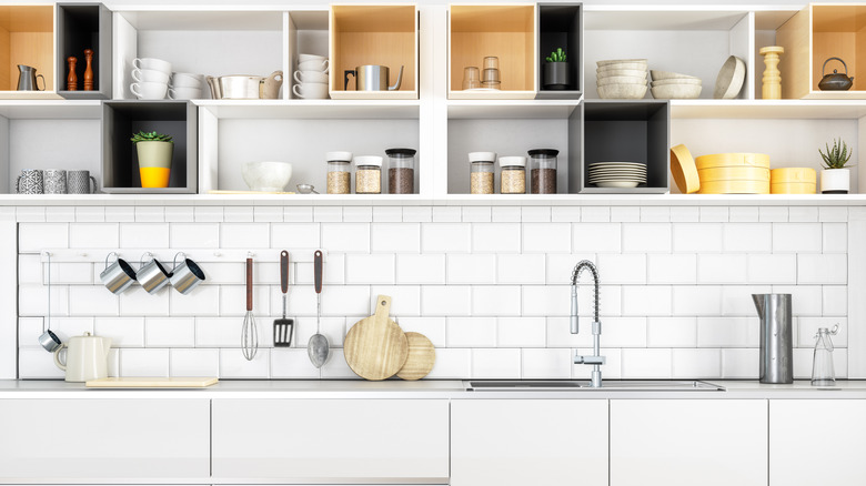 Kitchen with open shelving 