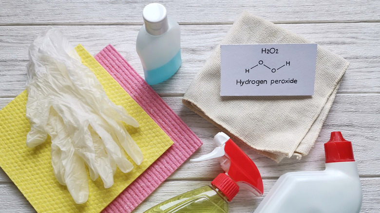 Hydrogen peroxide and cleaning supplies