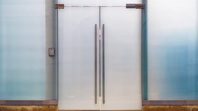 Frosted glass doors