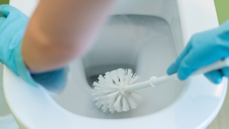 cleaning inside of toilet