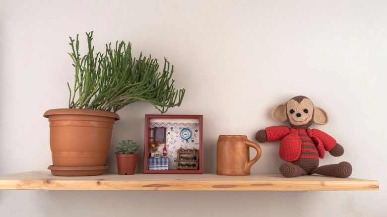 shelf with trinkets