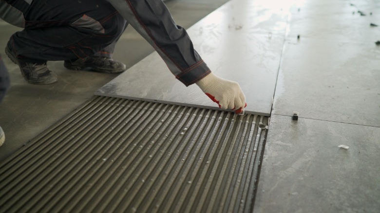 Installing tile flooring 