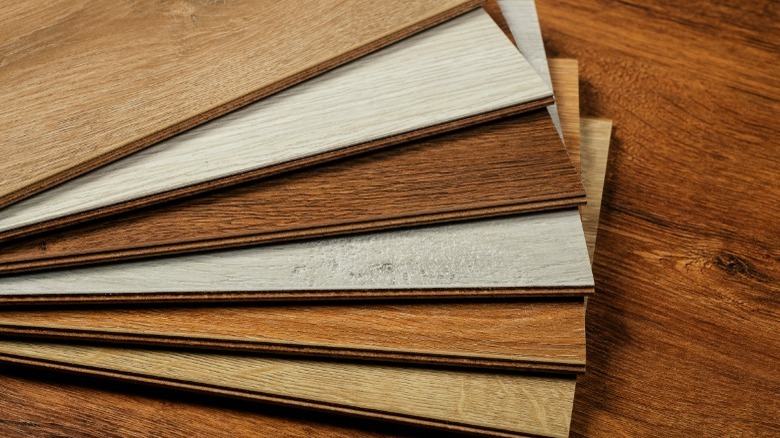 Different samples of flooring 