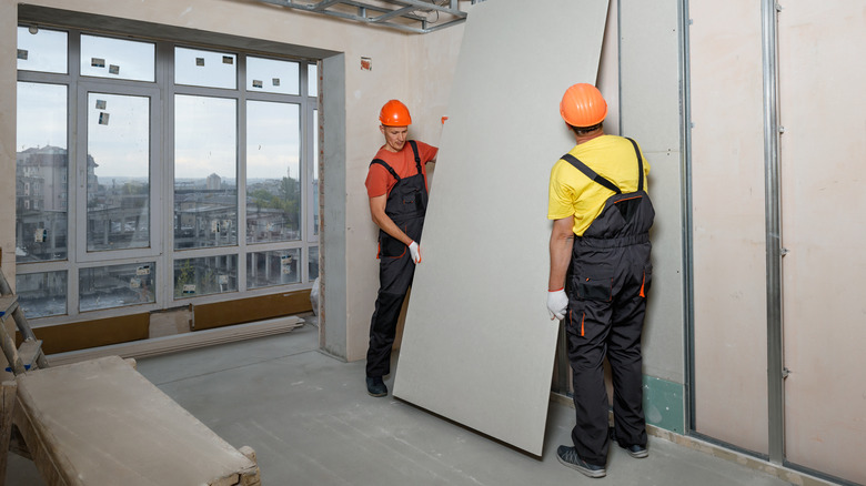 drywall on metal framing