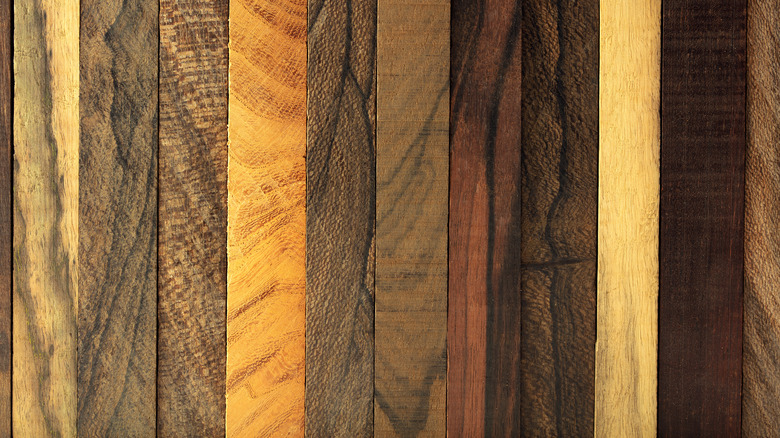 strips of different exotic woods