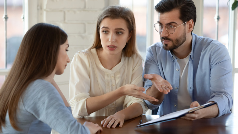 Unhappy clients who are complaining to the person they hired.