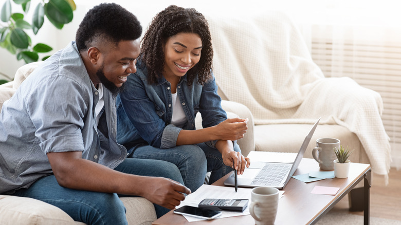 couple reviewing finances