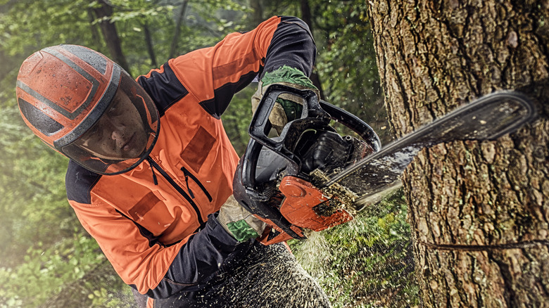 chainsaw running and cutting properly