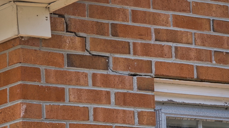 cracked bricks on home's exterior 