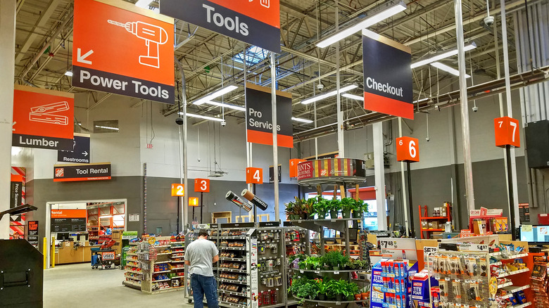 Home Depot tools signs