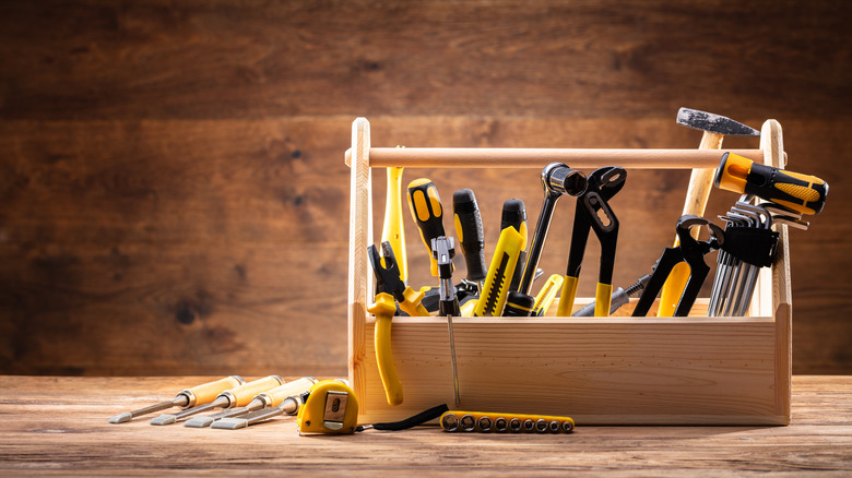 Toolbox with tools