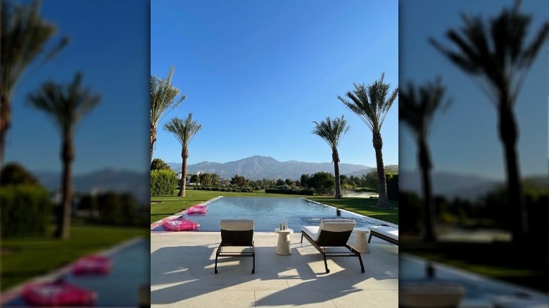 Palm Springs pool and mountains