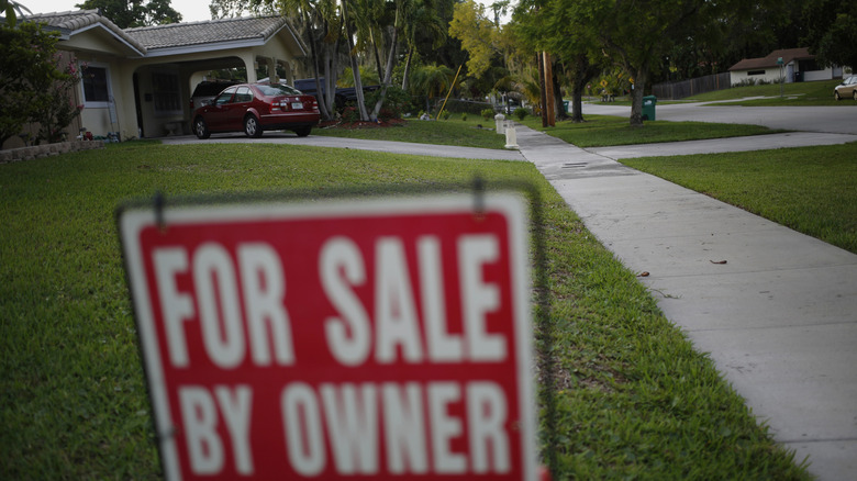 for sale sign outside home