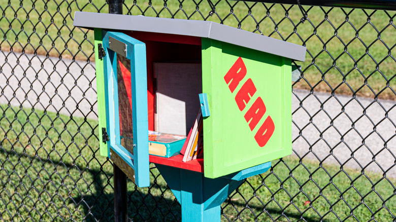 single door Little Free Library