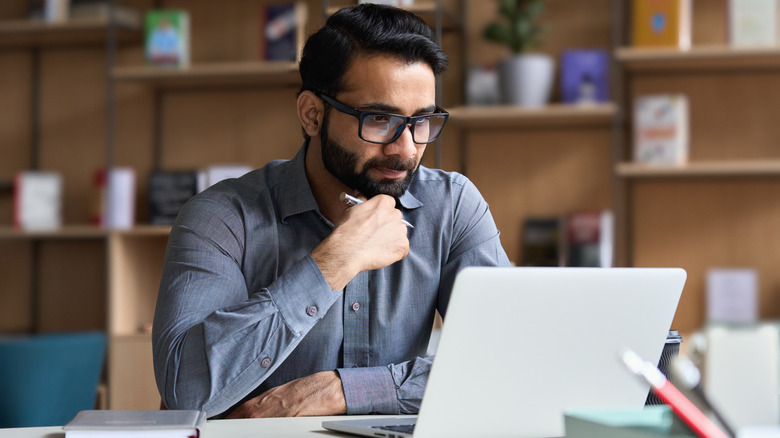 man working on a laptop