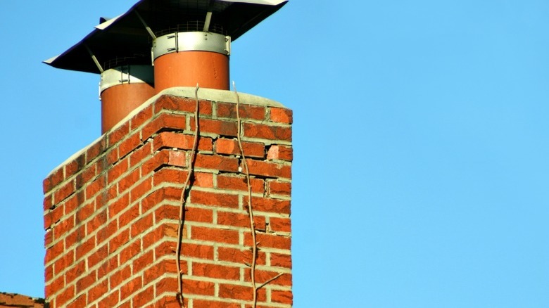 Brick chimney needs tuckpointing 