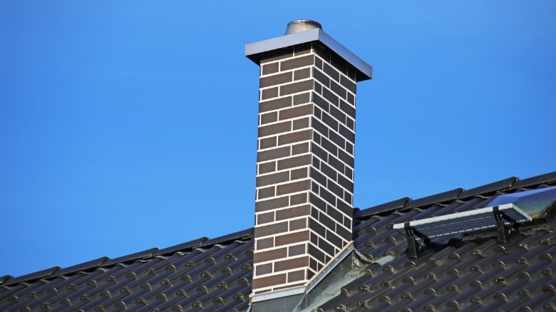 Brickwork on chimney of home