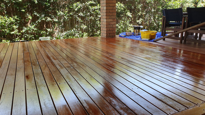 stained wood deck