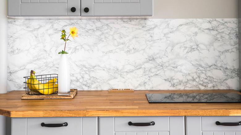 wood countertops in kitchen