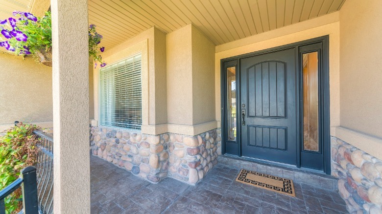 Craftsman front door with sidelights 