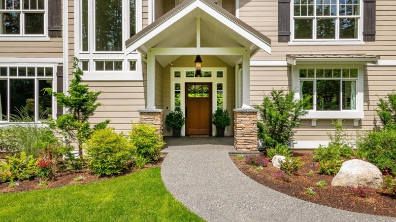 Craftsman style house and door 