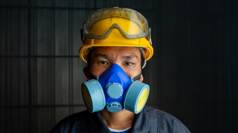 man wearing ventilation mask