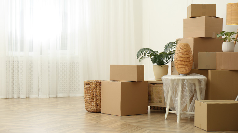 home decor boxes in room