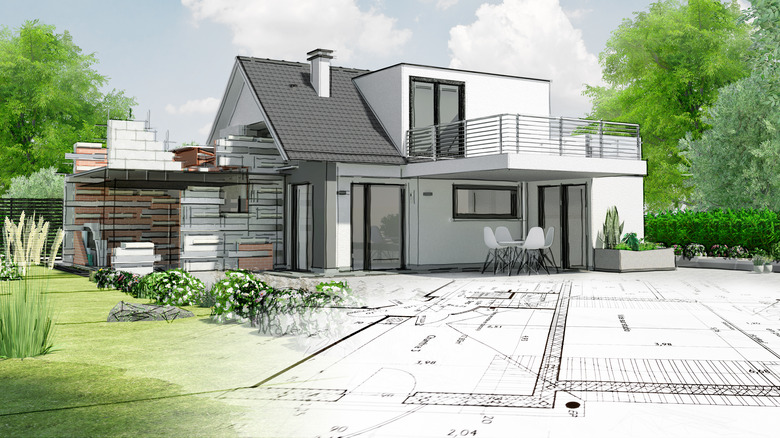 schematic of a modern house