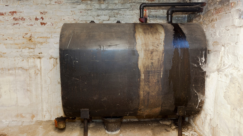 oil oil tank in basement