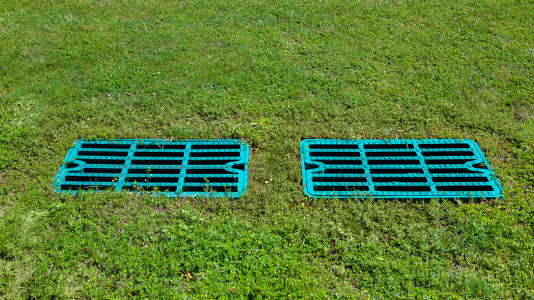 grates over a septic field