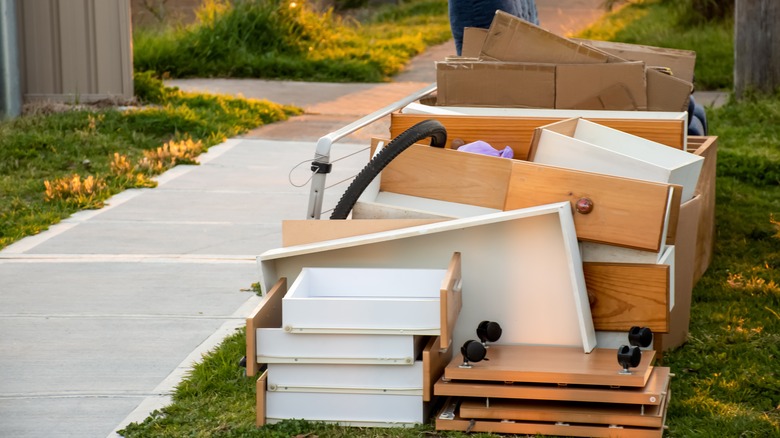 Pile of broken furniture