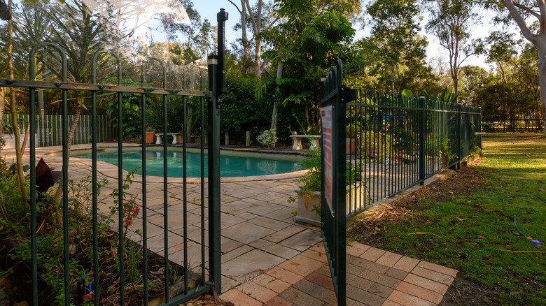 Pool with fence