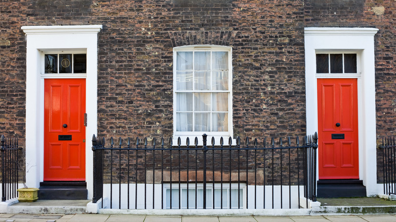 Two red front doors